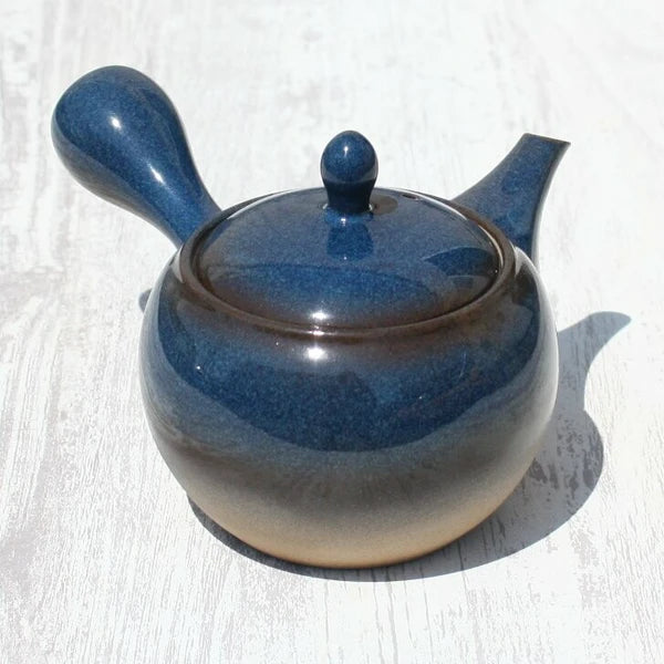 Kyusu Teapot Blue-Glazed with Stainless Strainer (Tokoname ware) - JJ Market