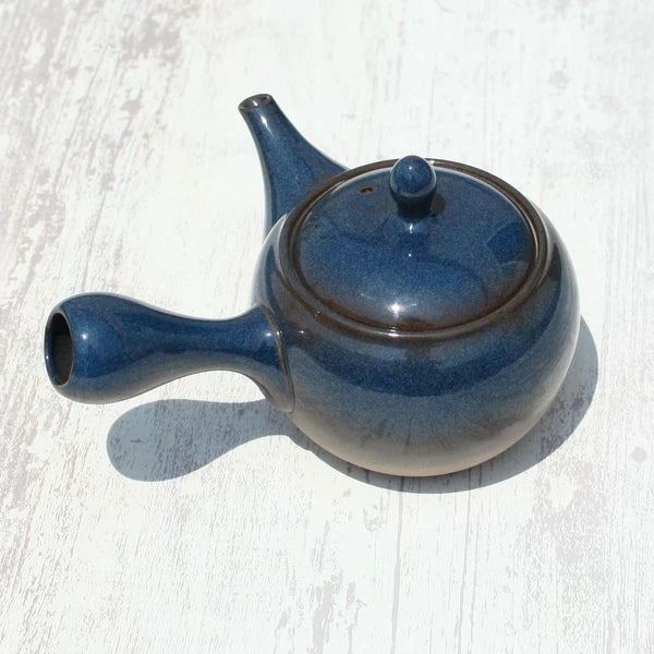 Kyusu Teapot Blue-Glazed with Stainless Strainer (Tokoname ware) - JJ Market