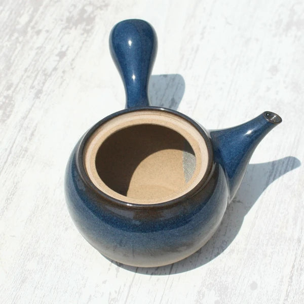 Kyusu Teapot Blue-Glazed with Stainless Strainer (Tokoname ware) - JJ Market