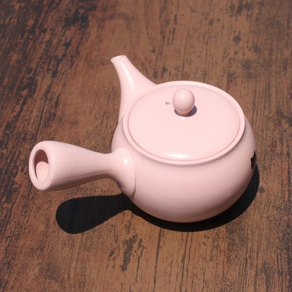 Kyusu Teapot Pink Round Cat Silhouette (Tokoname ware) - JJ Market