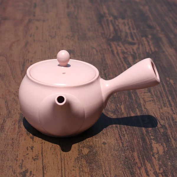 Kyusu Teapot Pink Round Cat Silhouette (Tokoname ware) - JJ Market