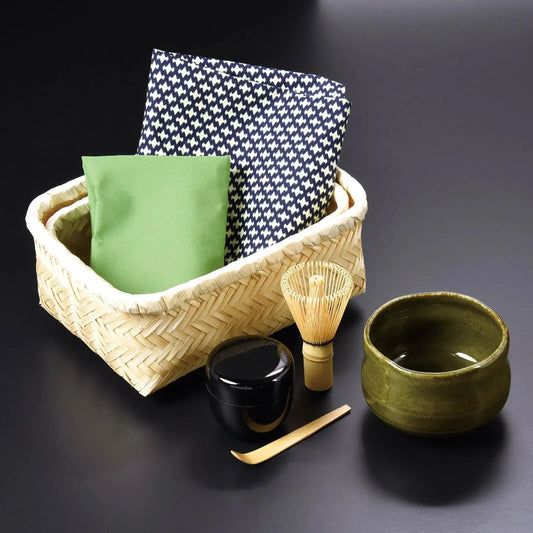 7PCs Matcha Set (Bowl, Whisk, Spoon, Caddy, Towel, Mat, Spoon Case)